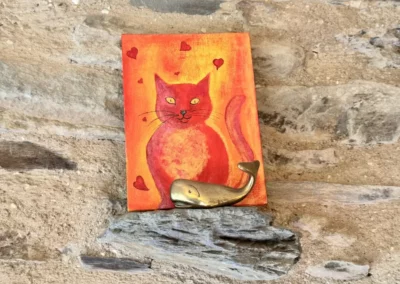 Mon chemin 9 Peinture chat rouge